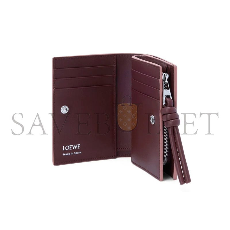 L0ew* KNOT COMPACT WALLET IN SHINY NAPPA CALFSKIN CEM1NCWX01 (11.4*8.5*3cm)